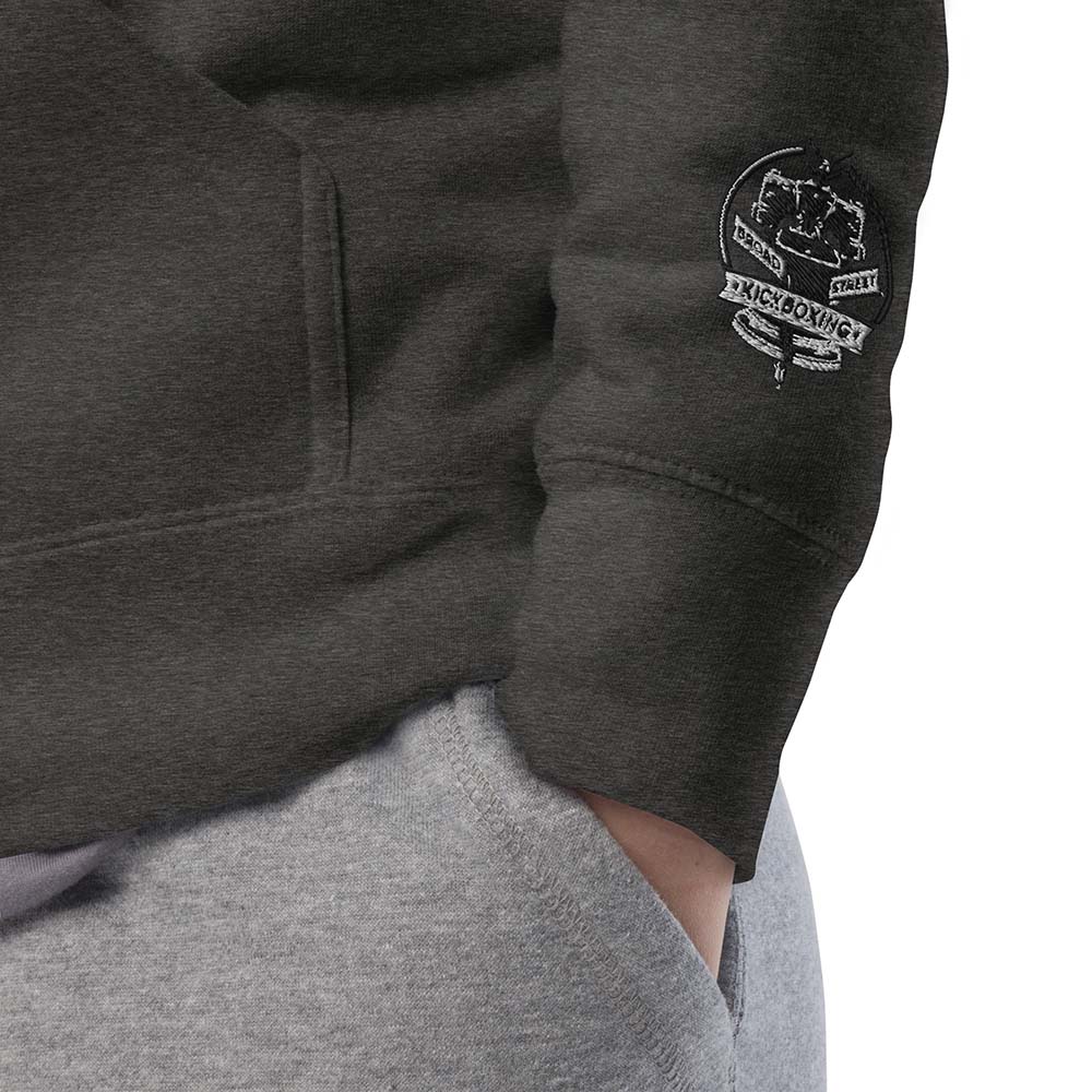 Broad Street Kickboxing - Embroidered Hoodie Dark Grey Left Sleeve - Broad Street Kickboxing Broad Street Kickboxing - Embroidered Hoodie Dark Grey Left Sleeve