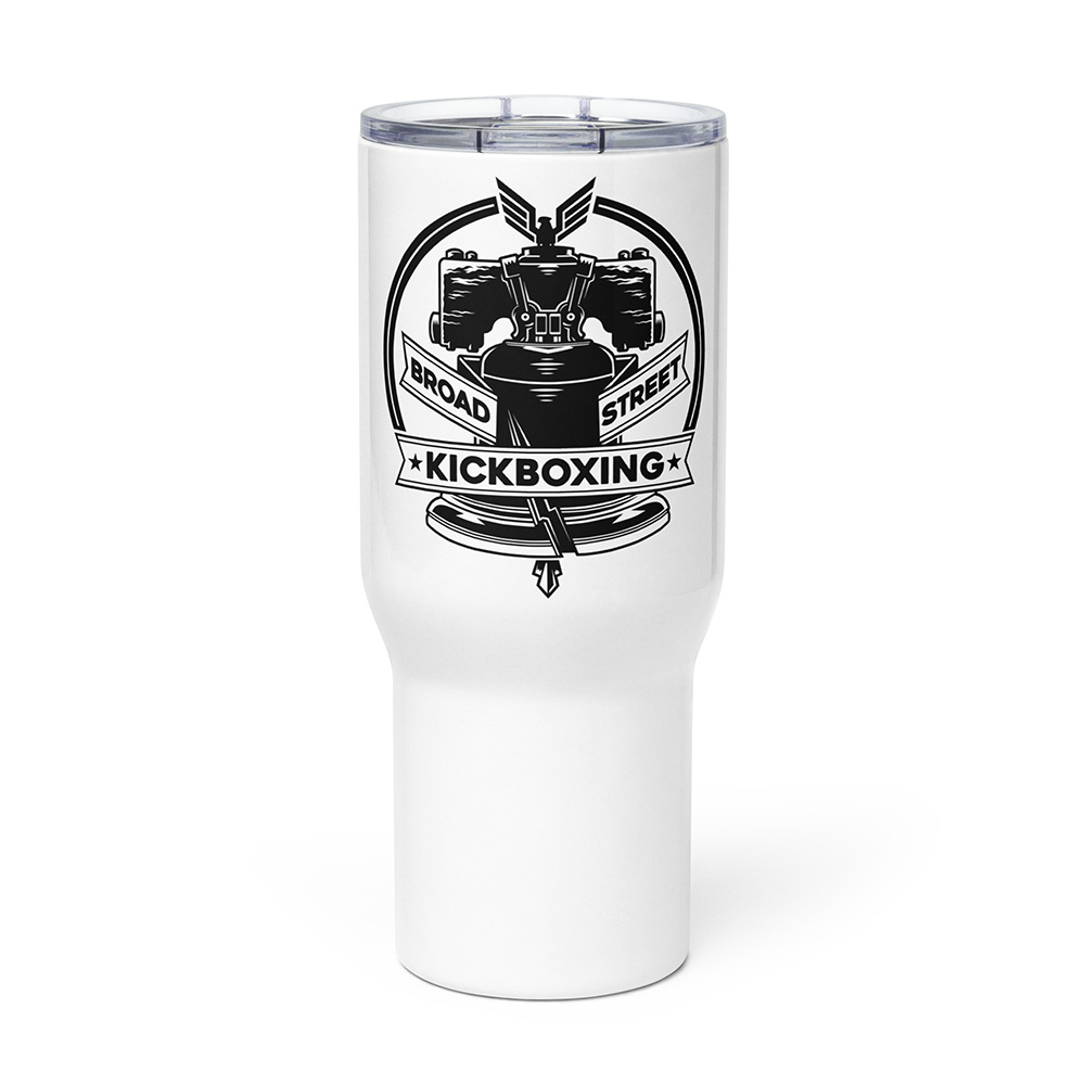 Broad Street Kickboxing - White Travel Mug Front - Broad Street Kickboxing Broad Street Kickboxing - White Travel Mug Front