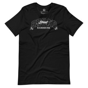 Broad Street Kickboxing - Knockout Black Tee with White Logo - Front