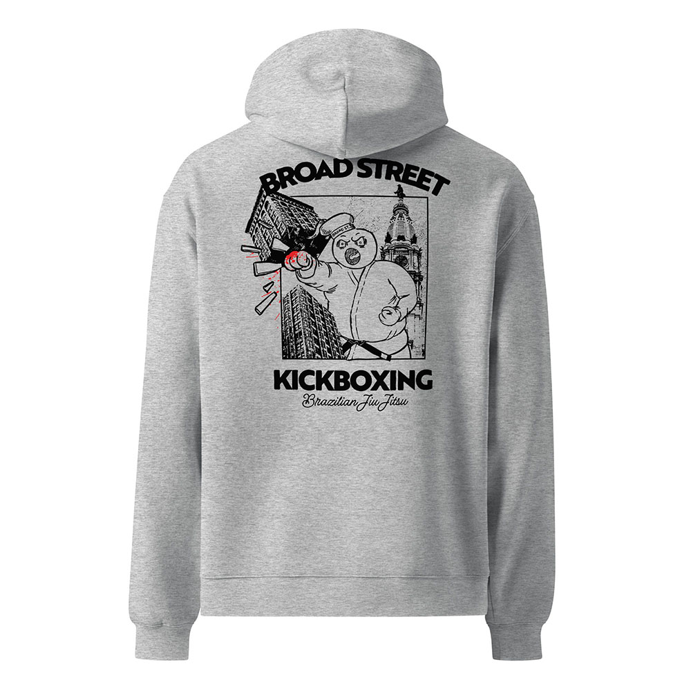 Broad Street Kickboxing - oversized hoodie grey back - Broad Street Kickboxing Broad Street Kickboxing - oversized hoodie grey back