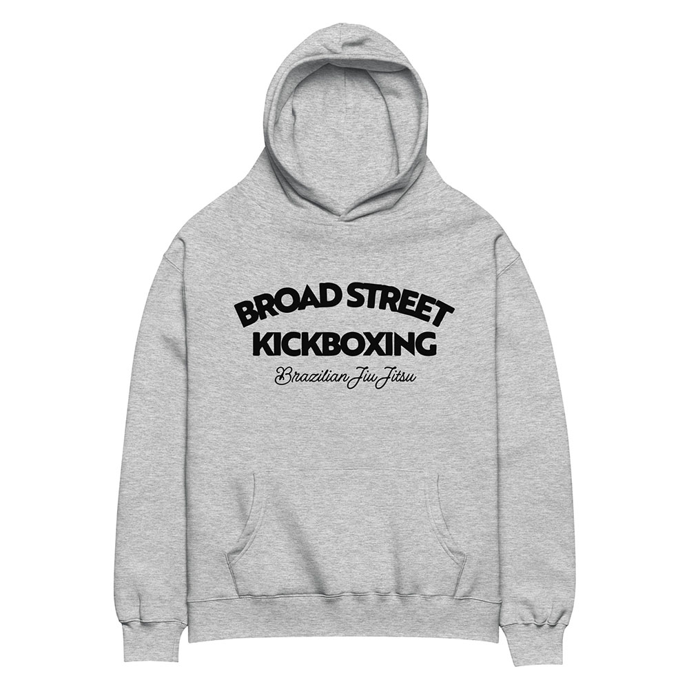 Broad Street Kickboxing - oversized hoodie grey front open - Broad Street Kickboxing Broad Street Kickboxing - oversized hoodie grey front open