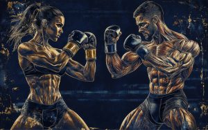 Martial arts energy systems training showing ATP-PCr glycolytic and oxidative pathways in kickboxing and combat sports